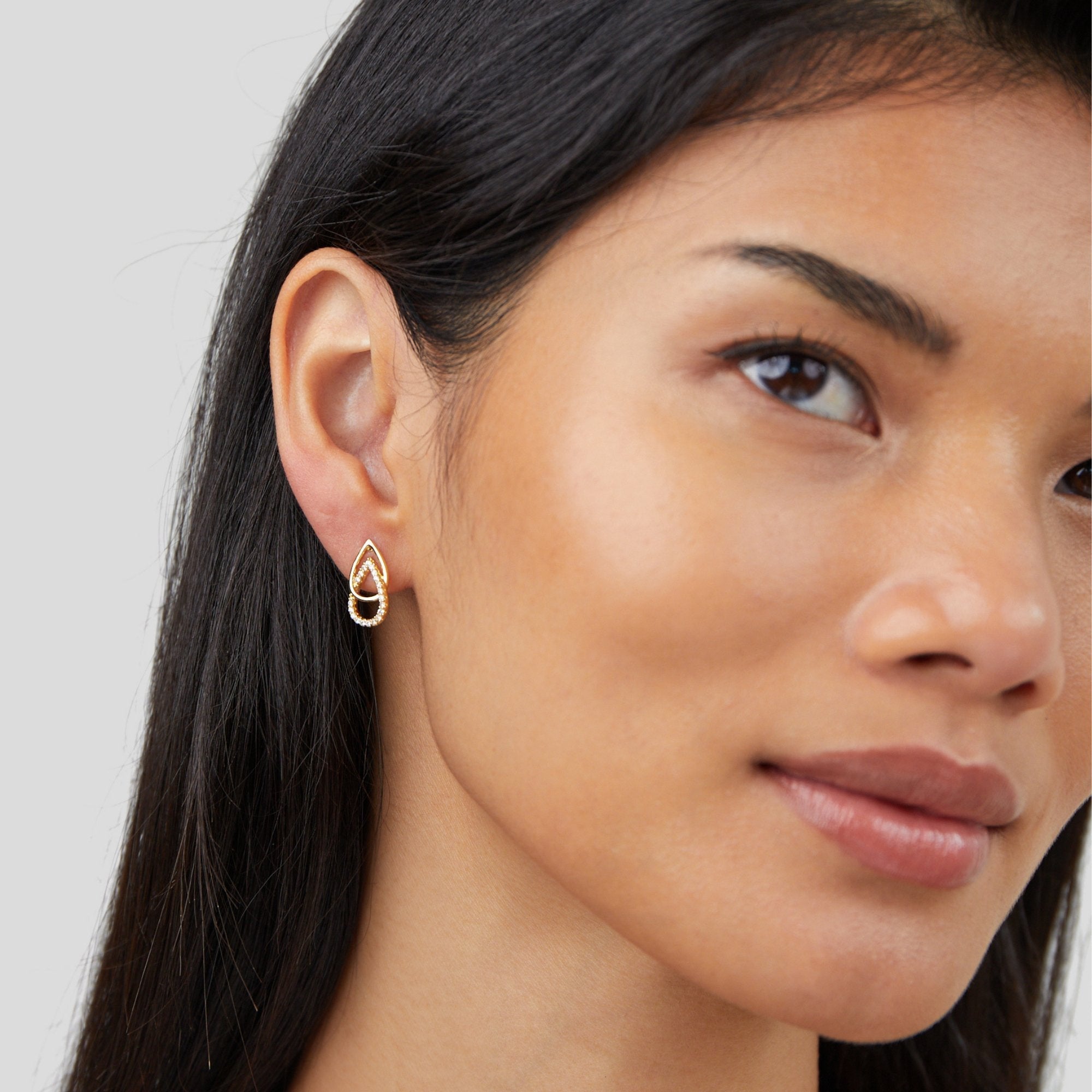 Double Pearl drop Earrings