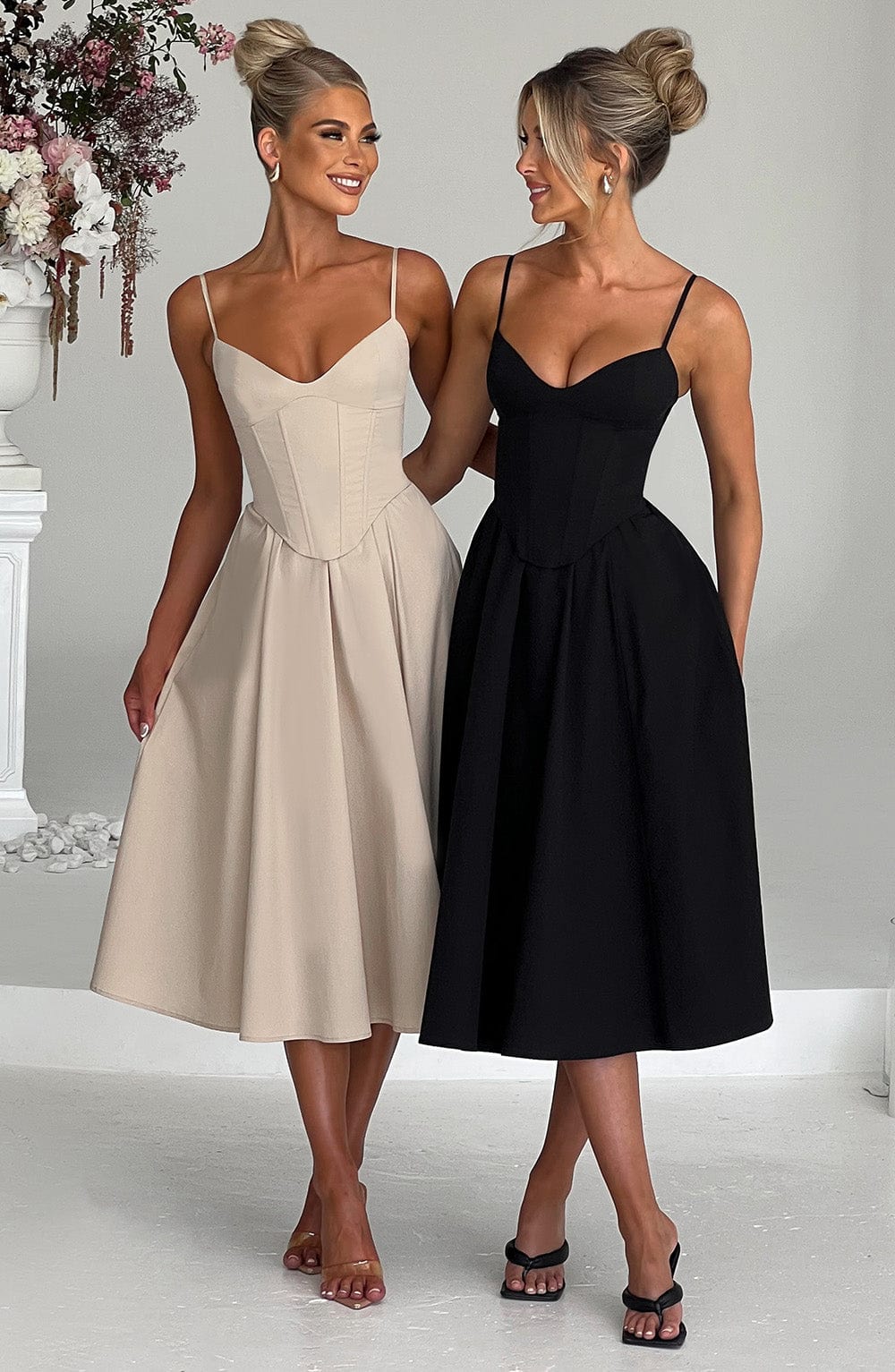 MAILEEN | Elegant Corset Style Midi Dress
