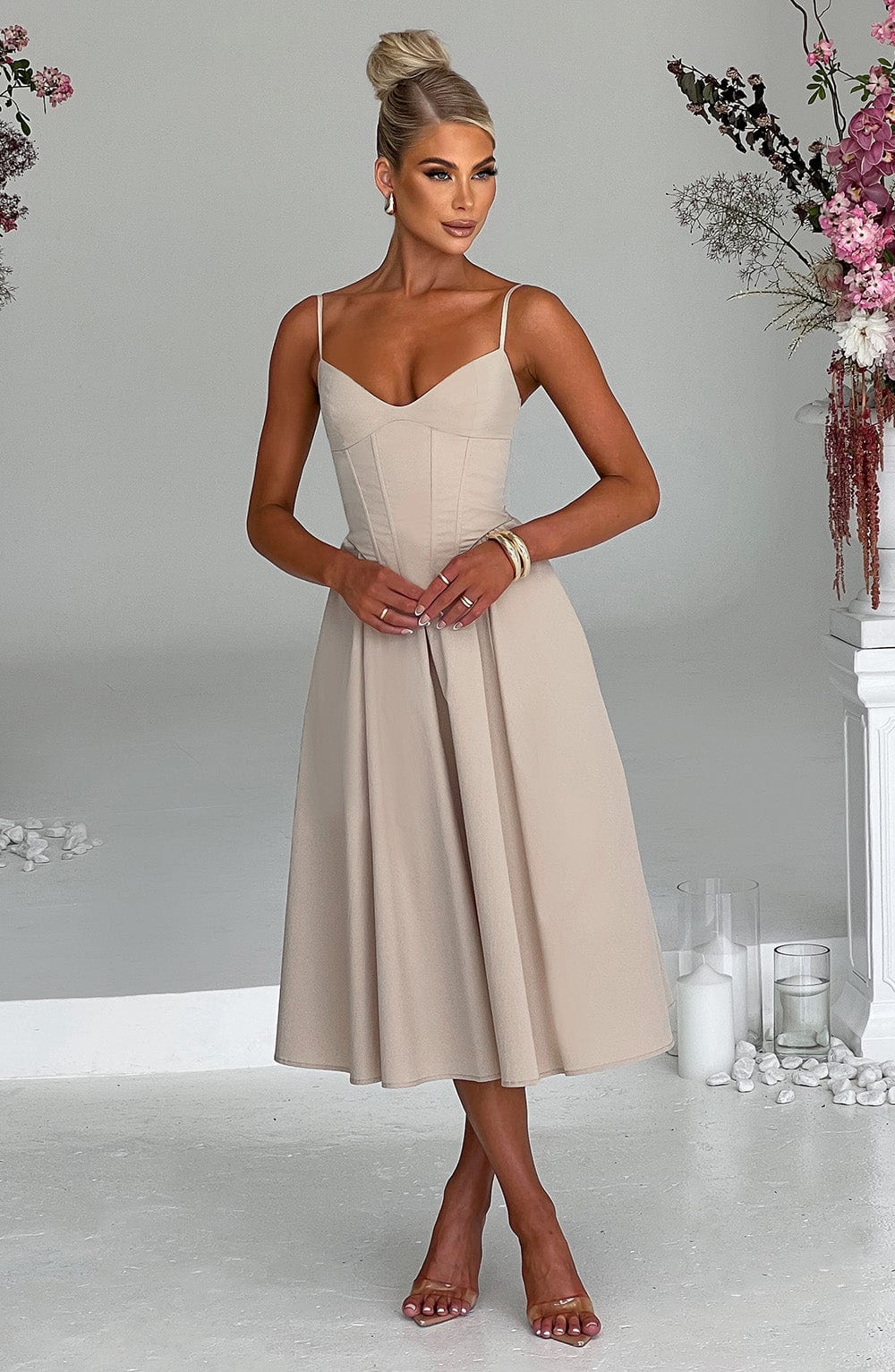 MAILEEN | Elegant Corset Style Midi Dress