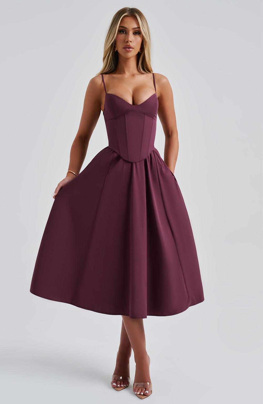 MAILEEN | Elegant Corset Style Midi Dress