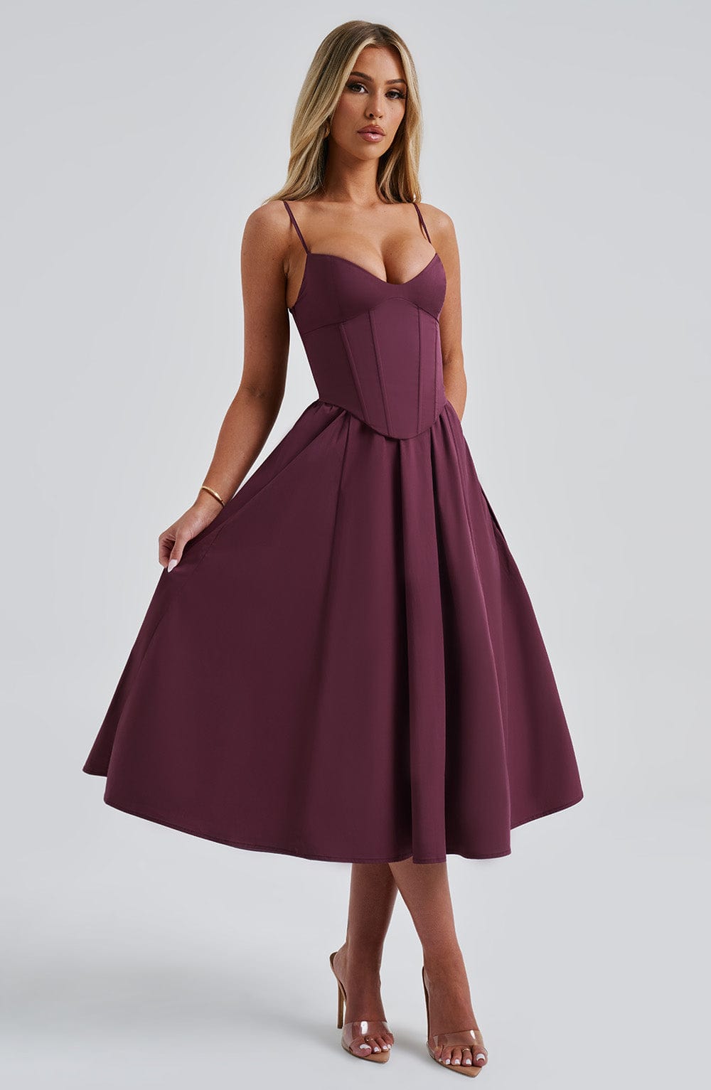 MAILEEN | Elegant Corset Style Midi Dress