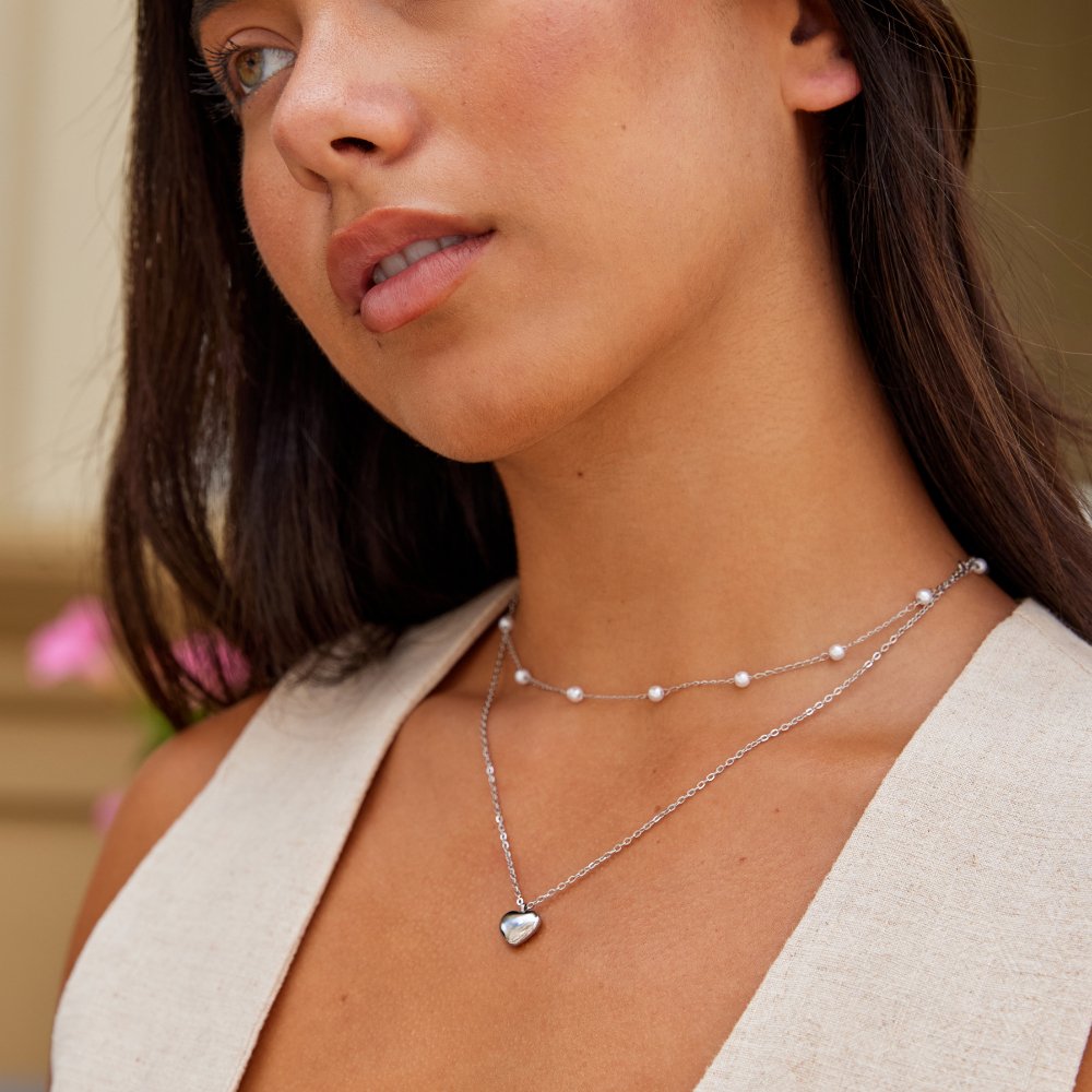 Full Heart Silver Necklace