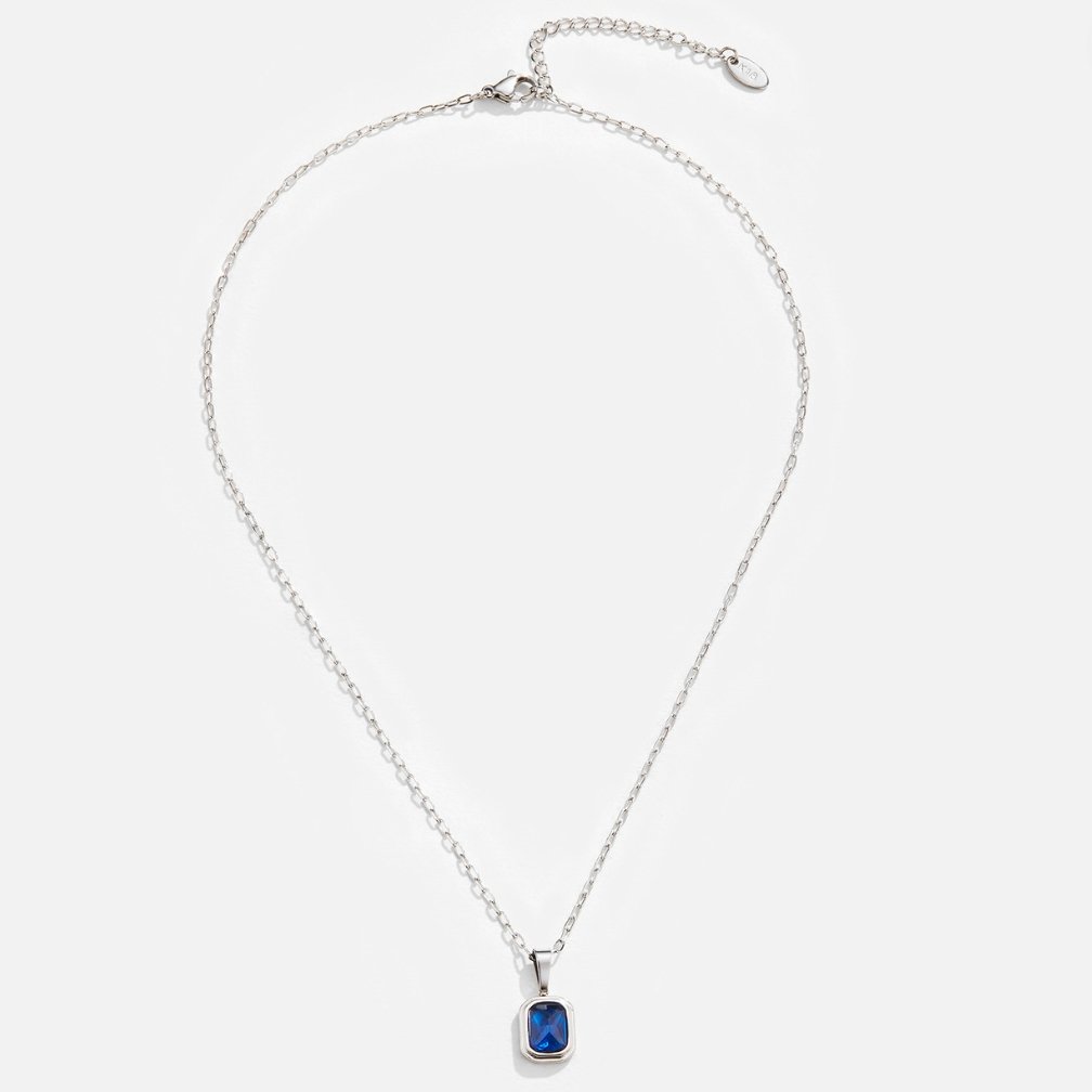 Ocean Blue Pendant Silver Necklace