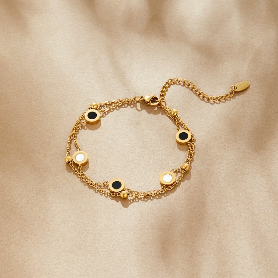 Black and White Stone Bracelet