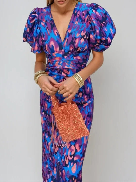 Noor™ – Midi dress with puff sleeves