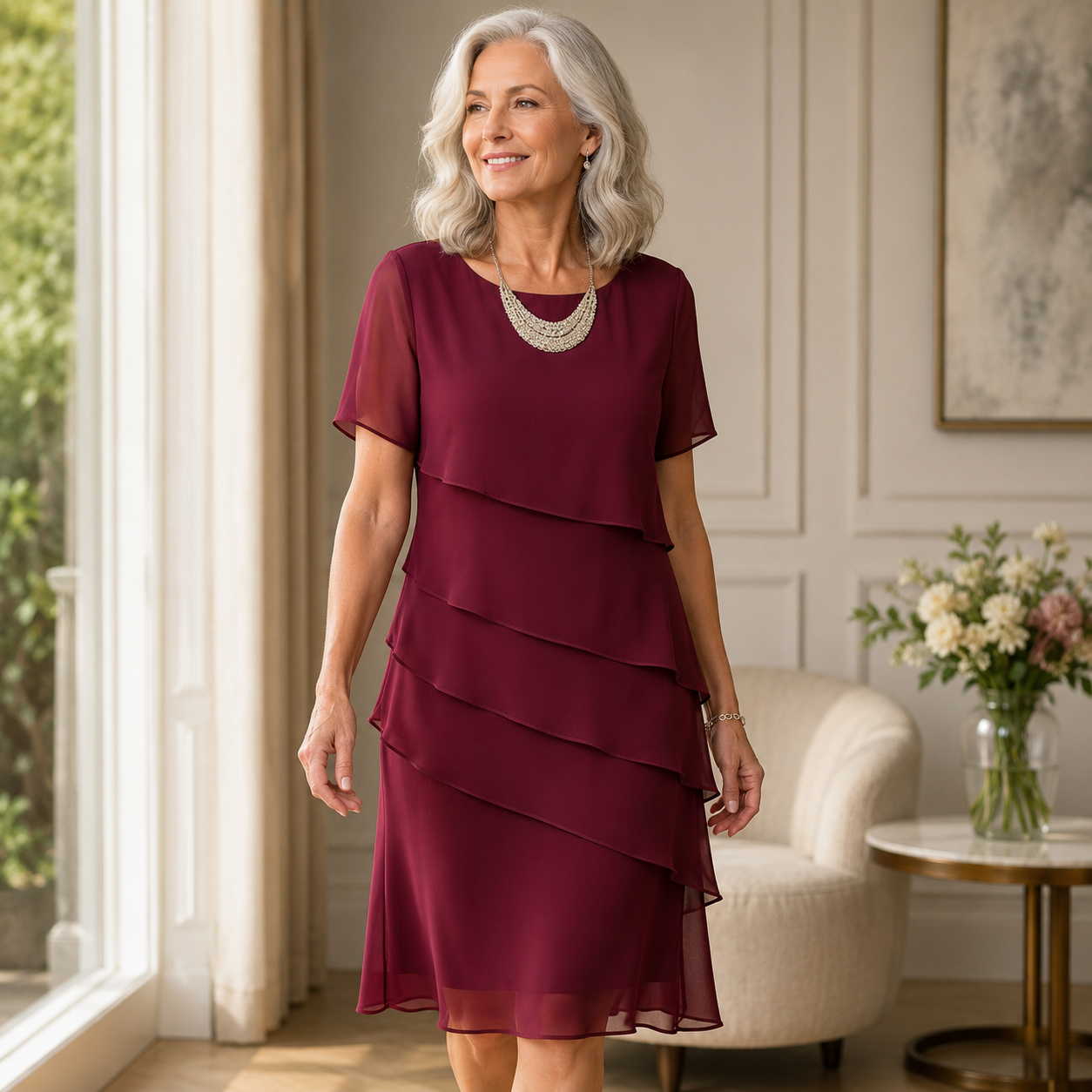 Harriet | Elegant Ruffle Midi Dress
