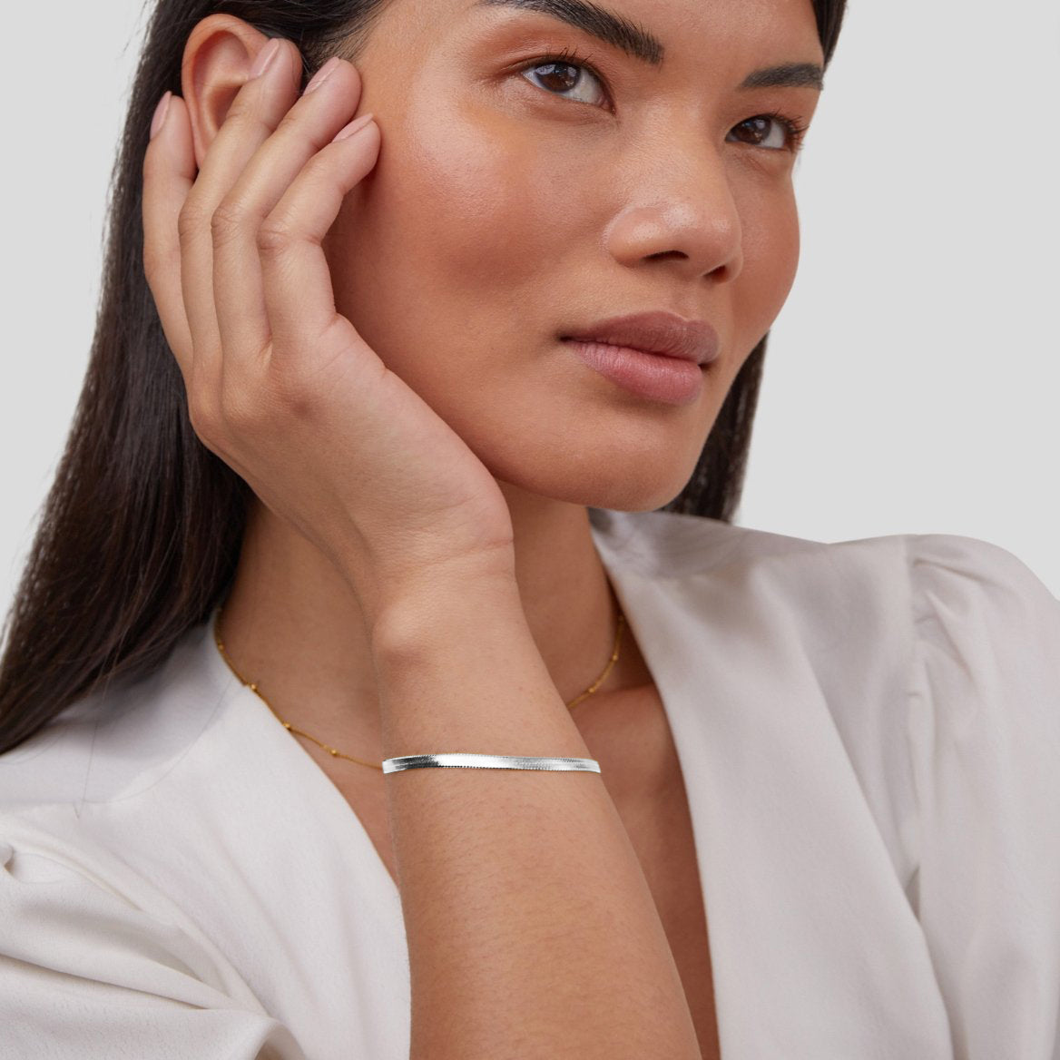 Snake Chain Silver Bracelet