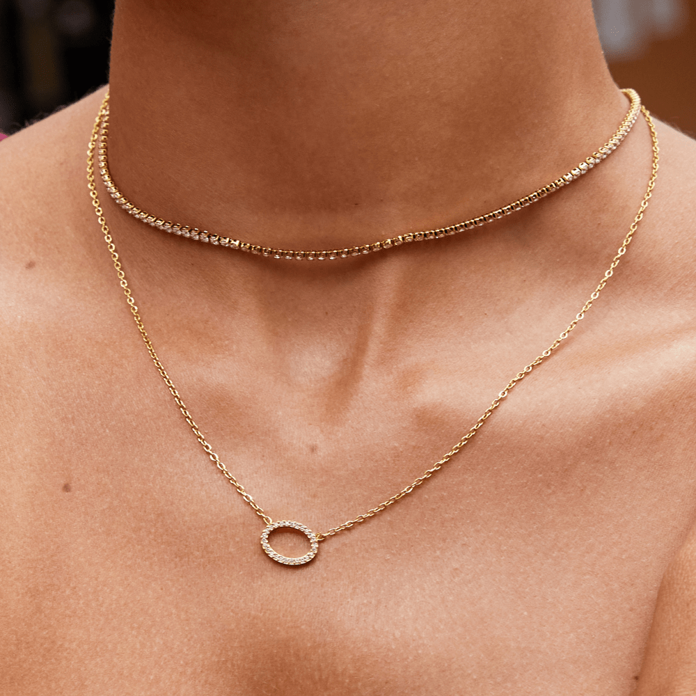 Oval Crystal Necklace
