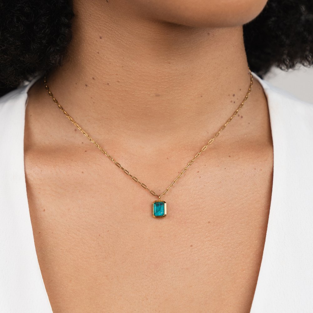 Ocean stone Crystal Necklace