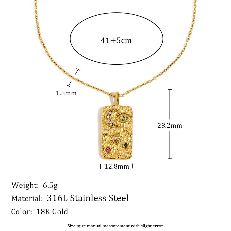 Starlit Rhinestone Pendant Necklace